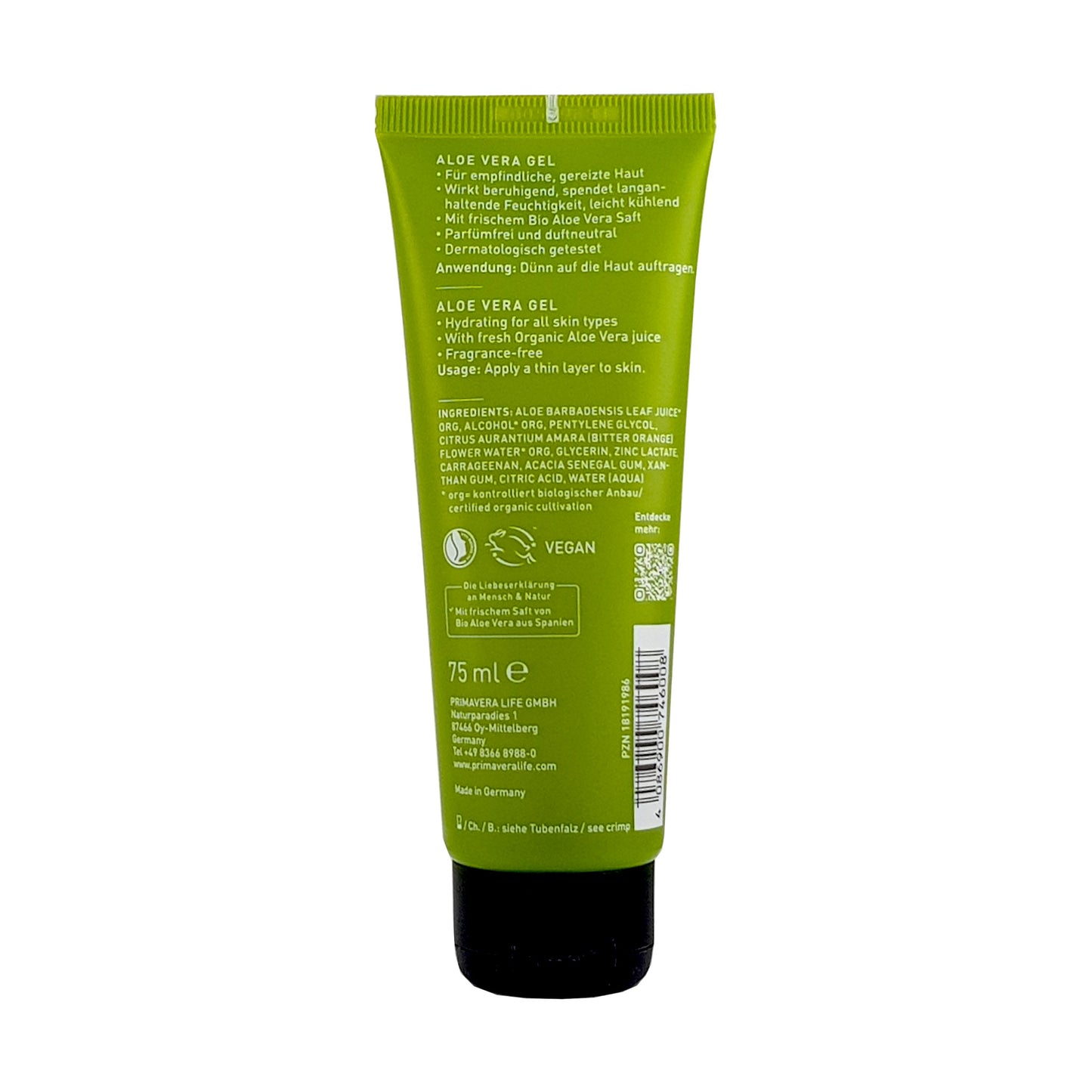 Aloe Vera Gel, 75ml bio, vegan