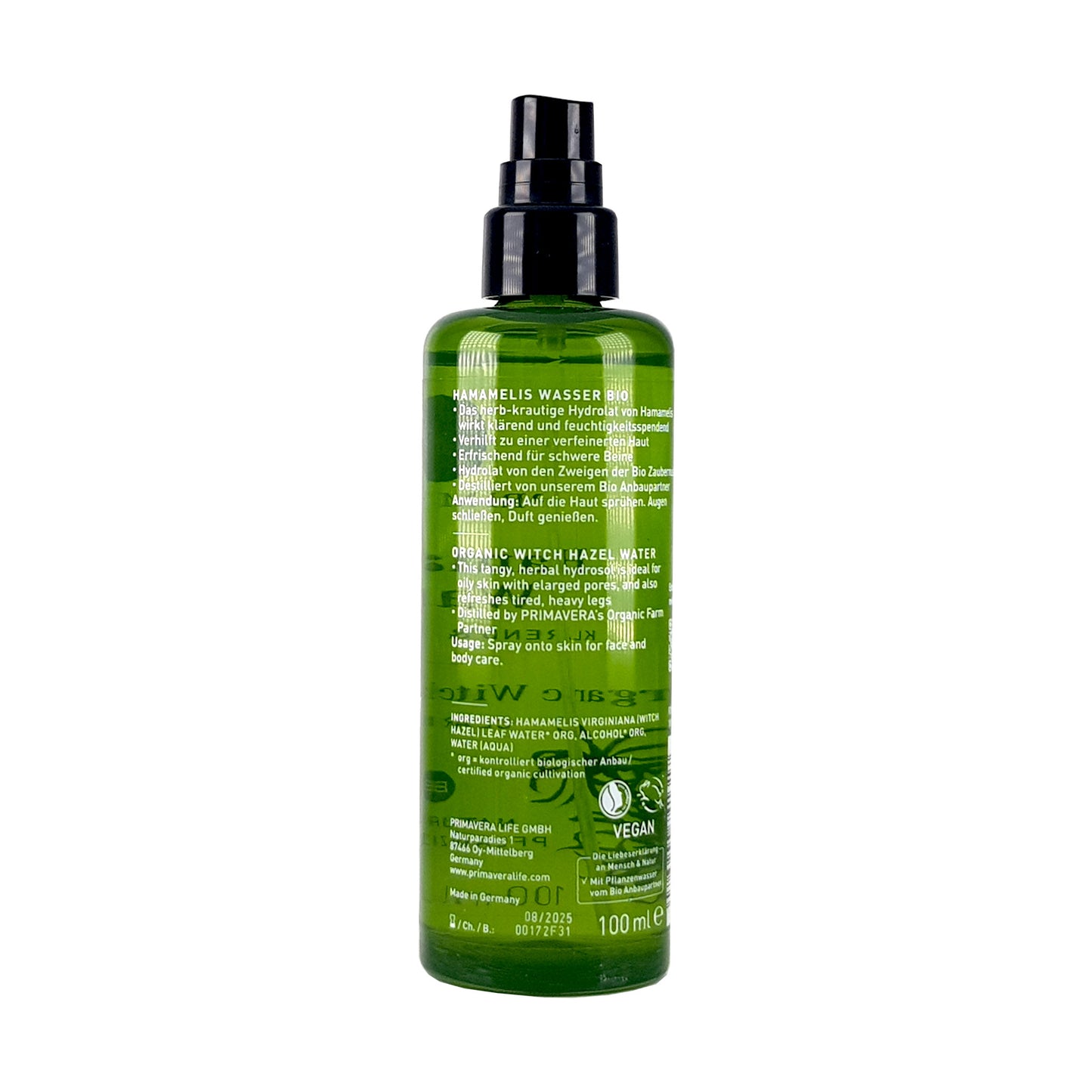 Hamameliswasser bio 100ml; bio vegan