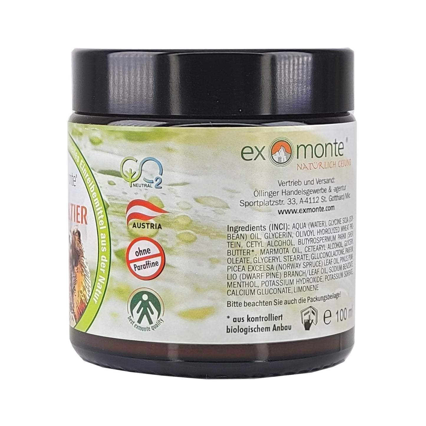 Exmonte - Murmeltiersalbe 100ml Glas, paraffinfrei