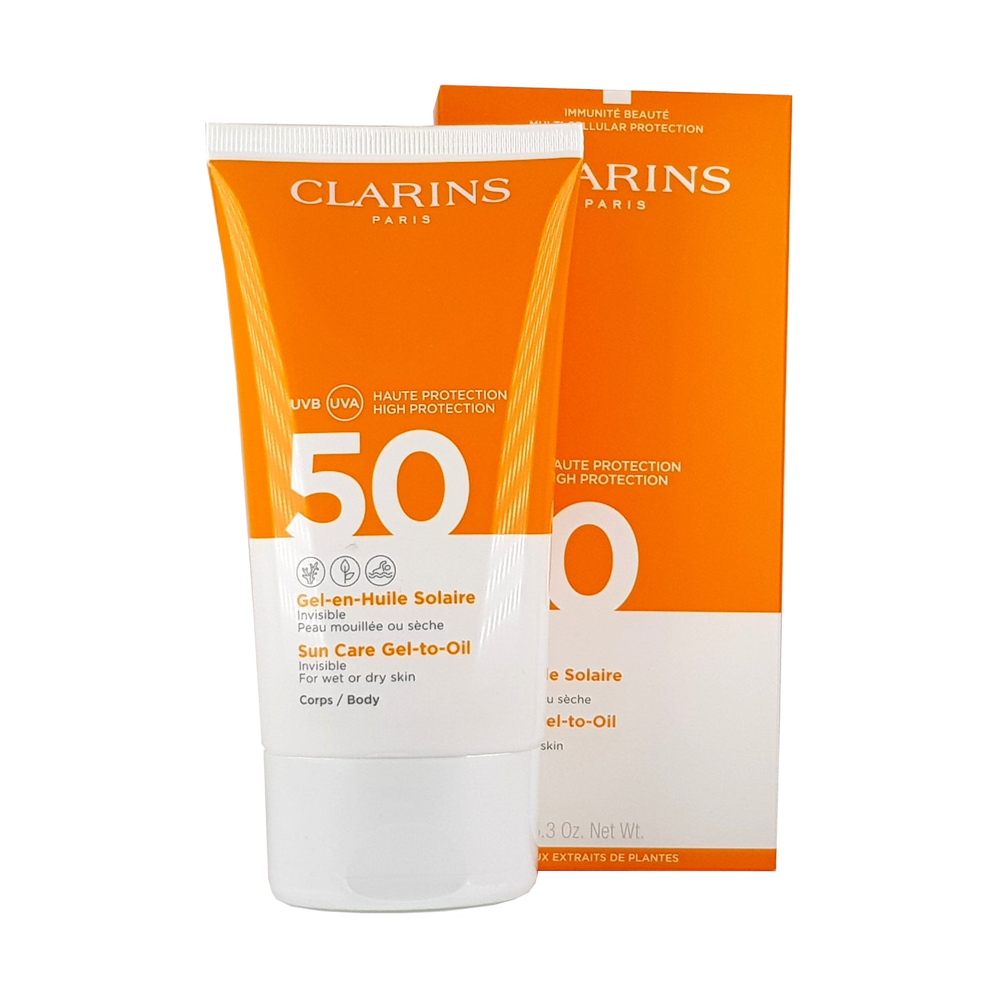 Clarins transparender Öl in Gel Sonnenschutz SPF 50; 150ml