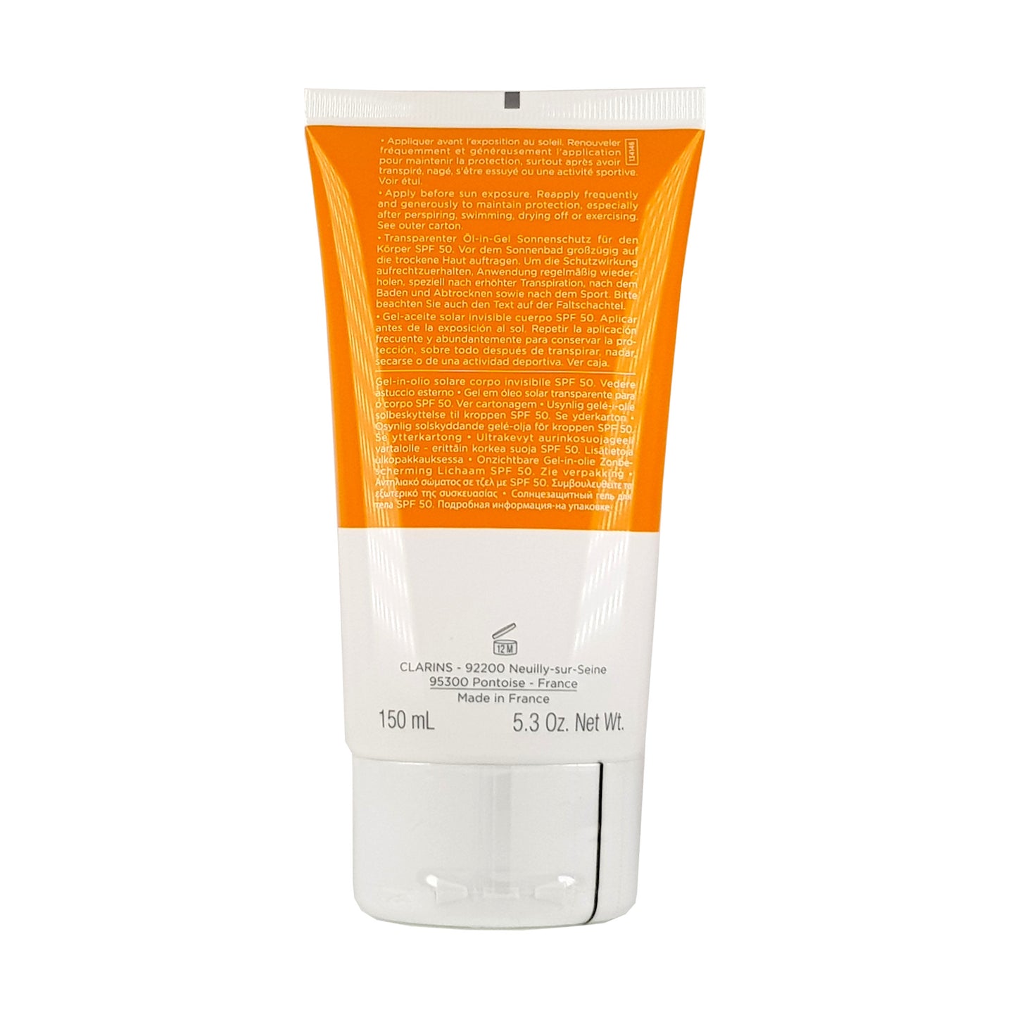 Clarins transparender Öl in Gel Sonnenschutz SPF 50; 150ml