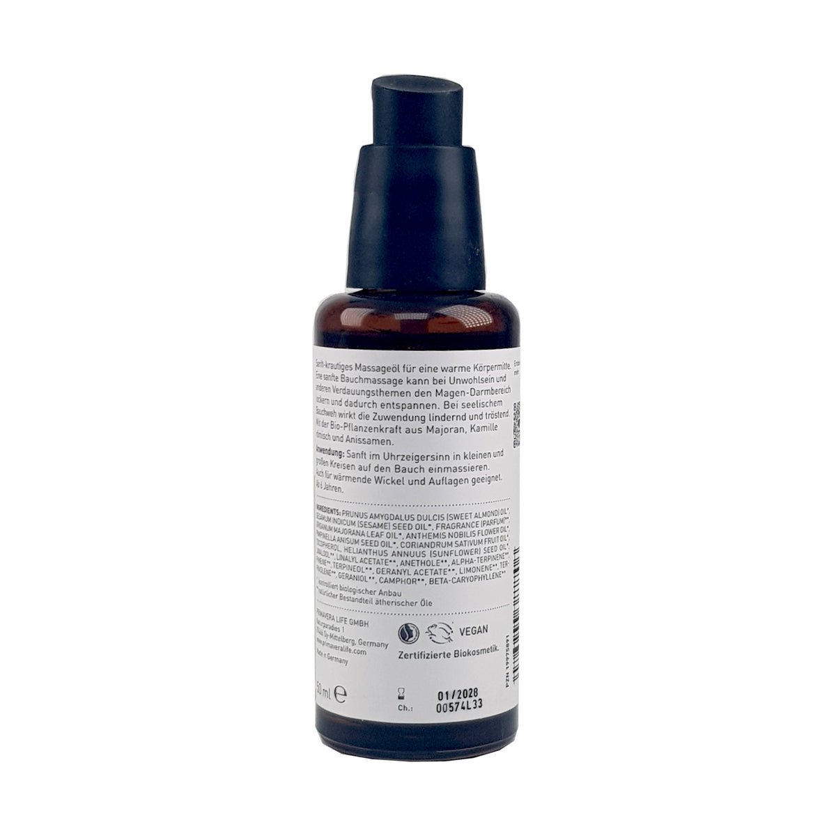 PRIMAVERA Bauchstreichler Massageöl bio* – Sanfte Fürsorge für ein gutes Bauchgefühl, 50ml, bio, veagn