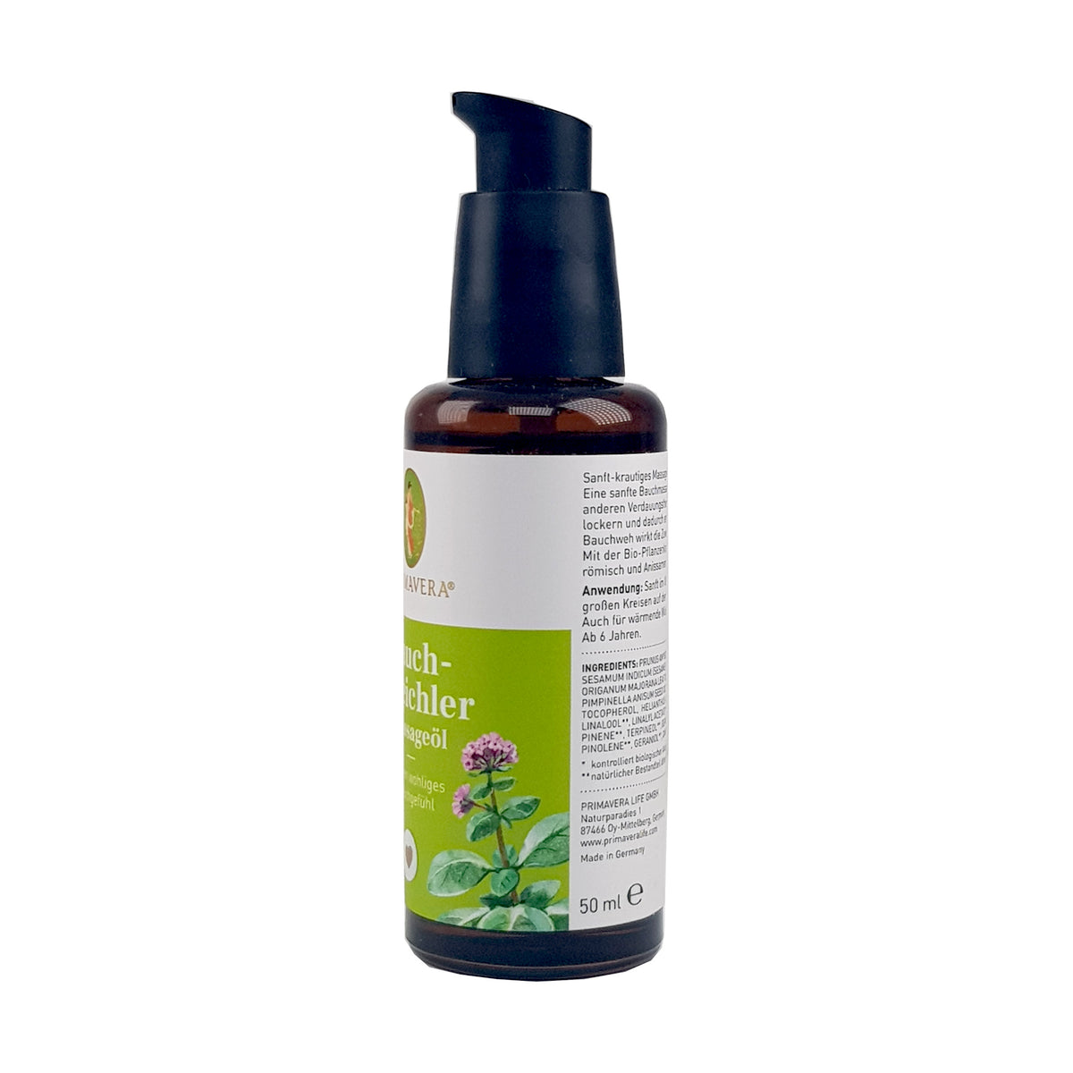 PRIMAVERA Bauchstreichler Massageöl bio* – Sanfte Fürsorge für ein gutes Bauchgefühl, 50ml, bio, veagn