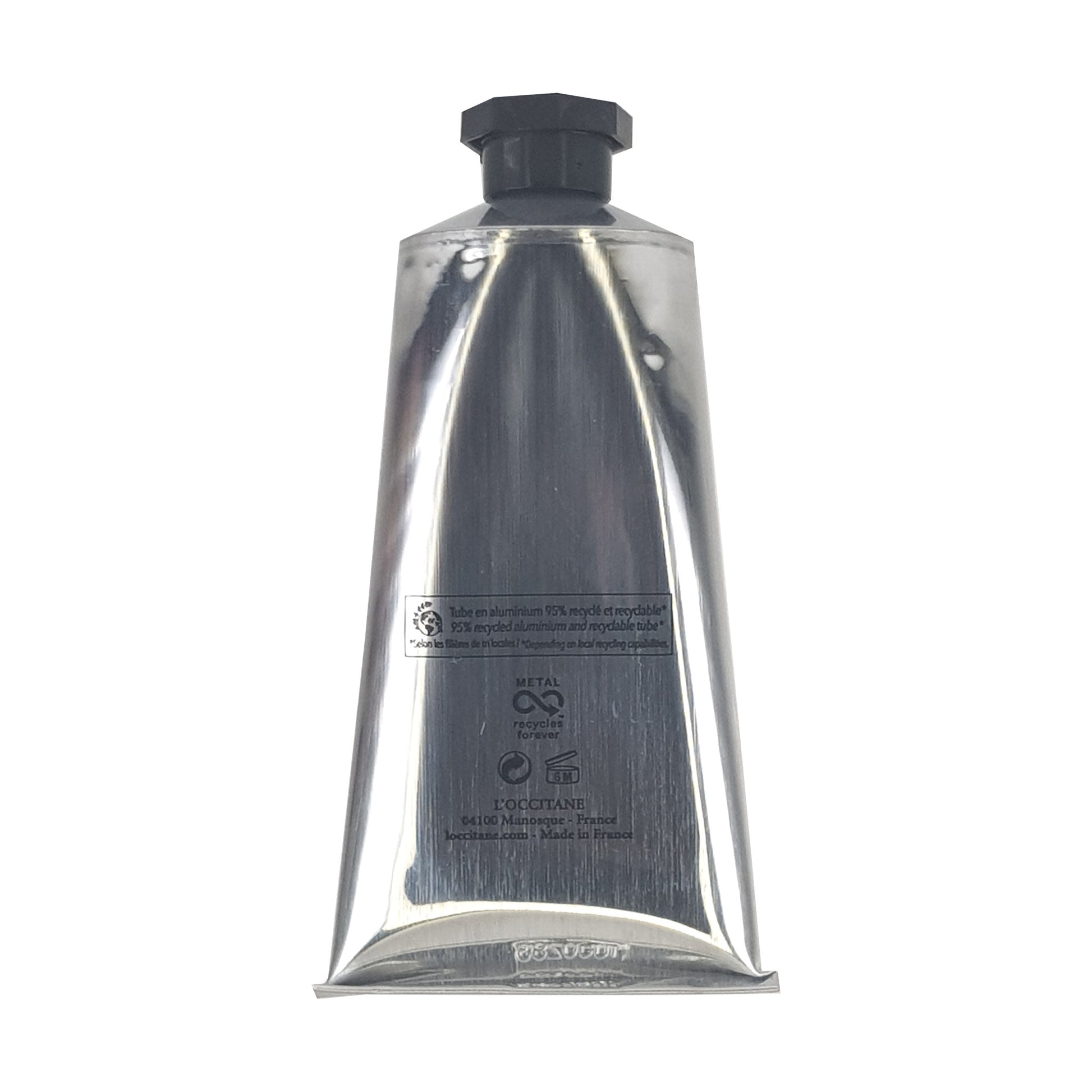 Eau de Cdrat fter Shave Gel-Creme 75ml, Rückansicht der Aluminiumtube, mit Hinweis zur Anwendungsdauer nach dem öffnen
