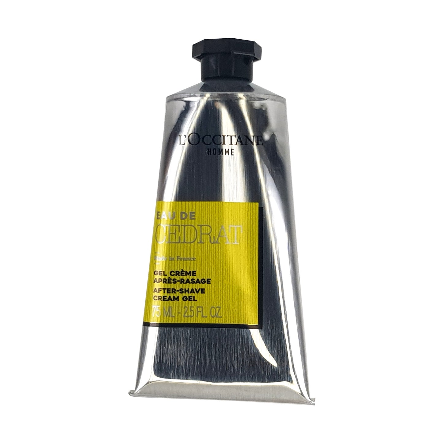 Eau de Cedrat After-Shave Creme-Gel, 75ml, Vorderansicht der Aluminiumtube, mit Inhaltsangabe 75ml