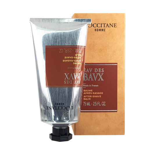 Eau de Bau After Shave Balm, Vorderansicht Aluminiumtube mit Umverpackung, Inhaltsangabe 75ml.